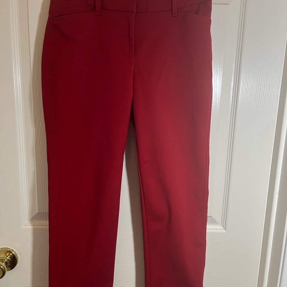 White House Black Market Red Ankle Pants